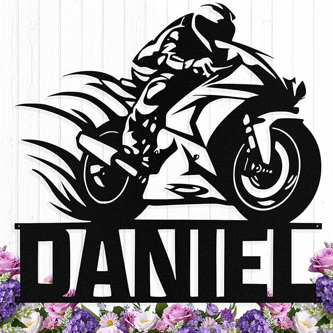 Custom Motorcycle Metal Signs Personalized Dirt Biker Name Sign Custom Garage by HengMeiZiK