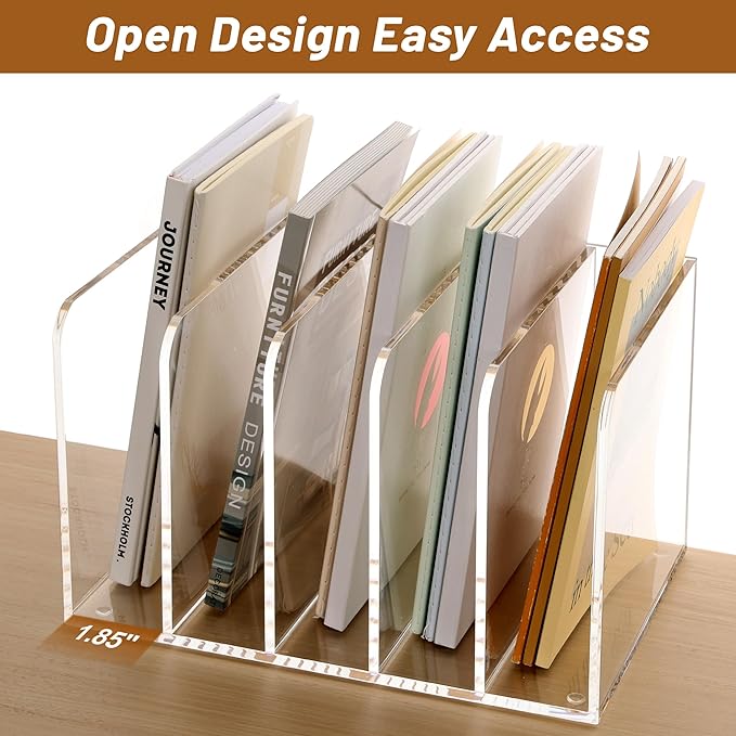 SANRUI Acrylic File Organizer, Desktop Bookshelf - Image 5