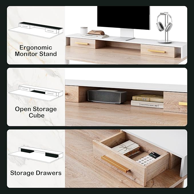 ModernMate Standing Desk with 4 Drawers, 47.2 x 23.6 Inch Whole Piece Height - Image 4