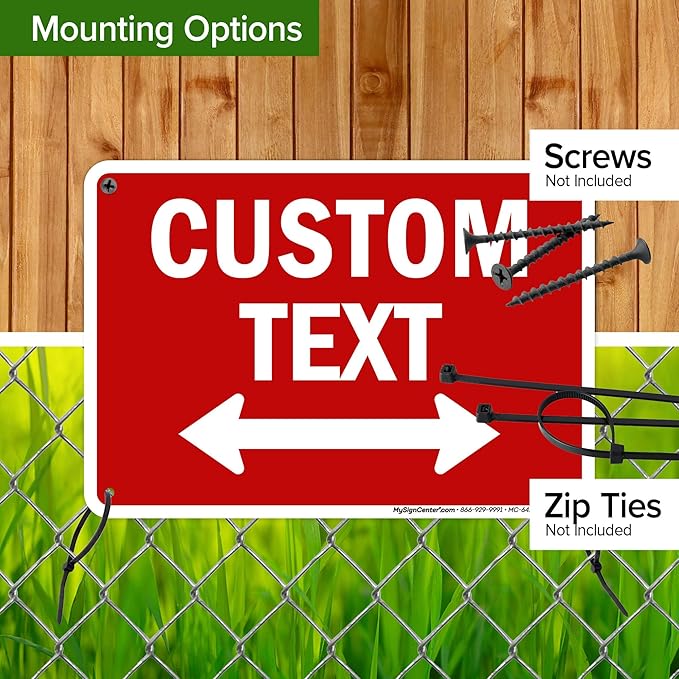 Custom Arrow, Custom Directional Sign, Two way Arrow, 7x10 Inches, 55 mil thick - Image 5