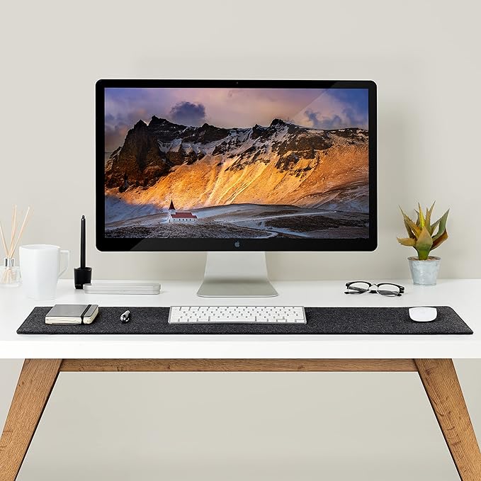 Wolvende Premium Felt Desk Mat | Medium 12" x 36" | Multifunctional Desk Pad - Image 3
