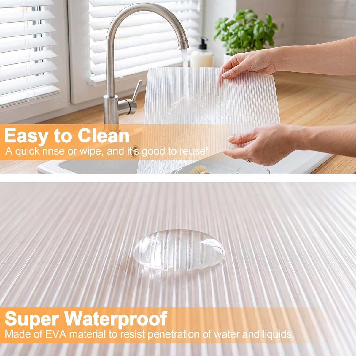 FEXIA Shelf Liner 2 Rolls 12IN x 40FT for Kitchen Cabinet Drawer, Fridge
