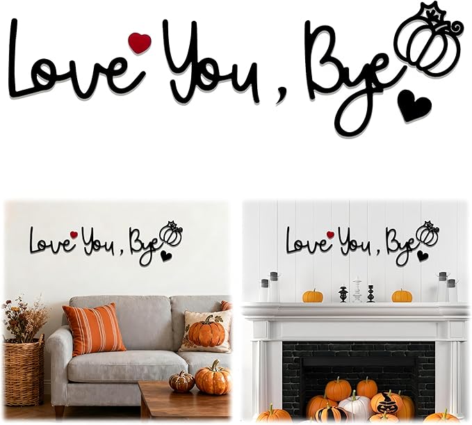Love You Bye Wood Sign, Fall Decoration by BADAO