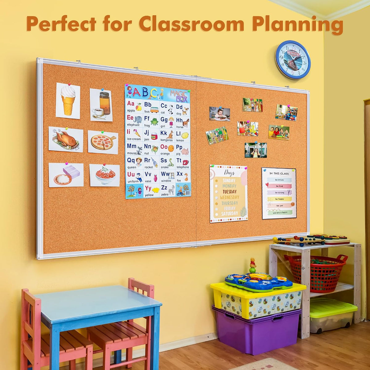 Maxtek Cork Board 72 x 48 in, Large Bulletin Board for Wall Aluminum Framed