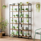Casaottima Book Shelf Set of 2, 6 Tier Tall Bookshelf, Modern Wood Bookcase - Image 6
