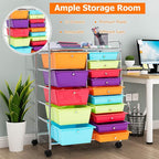 HAPPYGRILL 15-Drawer Rolling Cart, Storage Carts - Image 6