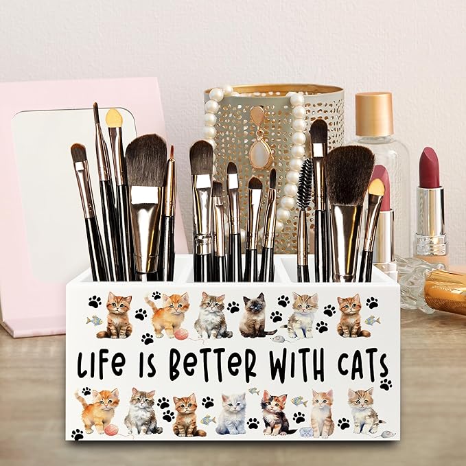 QZQE Cat Pen Pencil Holder Organizer - Image 4