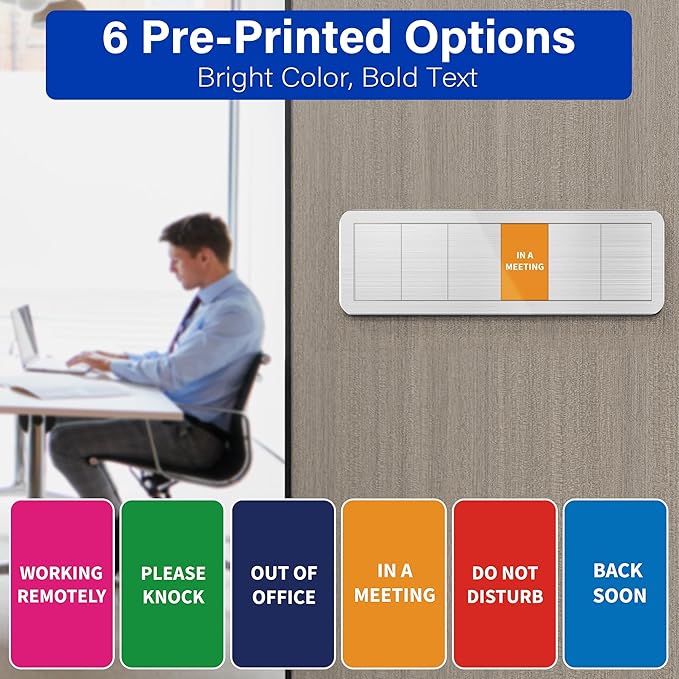 Office Door Signs with 6 Printed Status Options – Do Not Disturb, Out of Office - Image 6