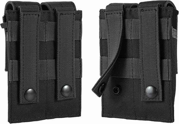 Tactical Single/Double Pistol Mag Pouch Outdoor Molle Open-Top Magazine Pouch - Image 3