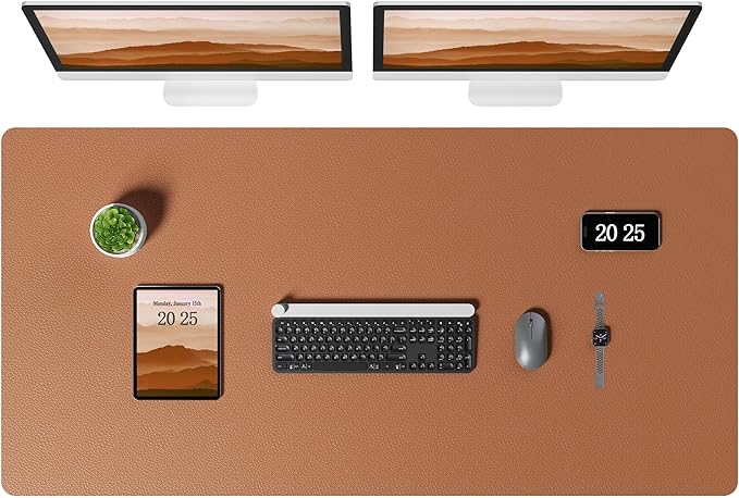 Aothia Leather Desk Pad Protector, Office Desk Mat, Large Mouse Pad, Laptop by AothiaSimpleNaturalUnique