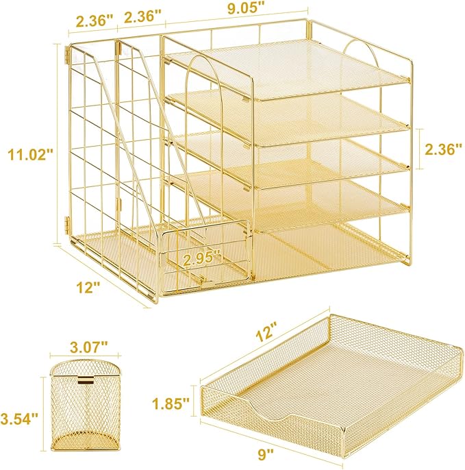 Marbrasse Rose Gold Desk Organizer - Image 6
