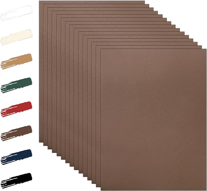 28 Sheets Coffee Color Cardstock 8.5 x 11 Scrapbooking Paper, 92lb Heavyweight by Guakicae