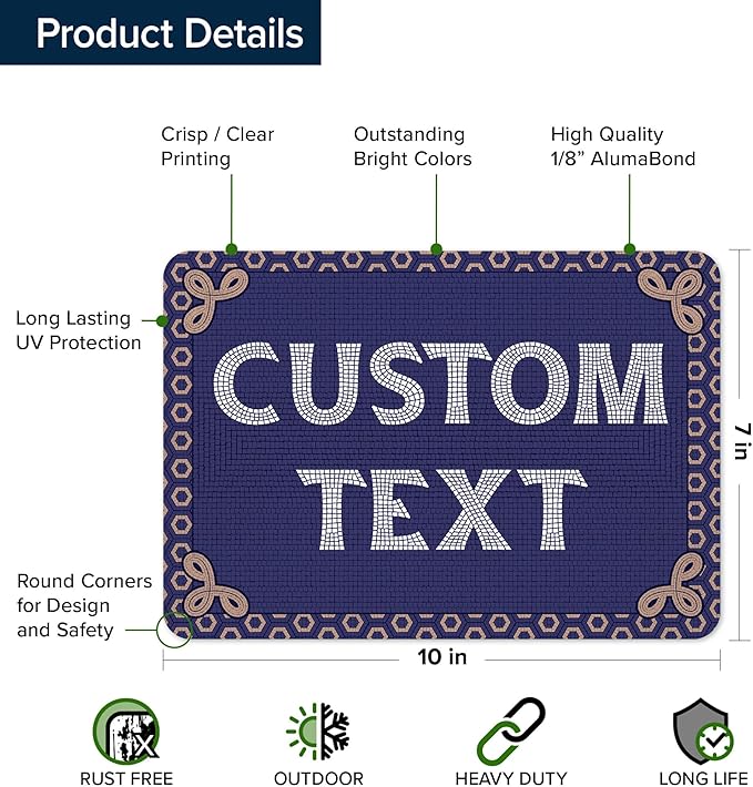 Custom Sign, Custom Street Sign, 11 Font Colors, 13 Font Styles, 4 Hole Options - Image 6