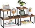 2 Sets Wooden Desktop Organizer Shelf, 2-Tier Adjustable Freestanding Bookshelf by Homeiju