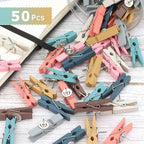 JOANCÉE 50 PCS Wooden Clips Colorful Push Pins Tacks - Image 6