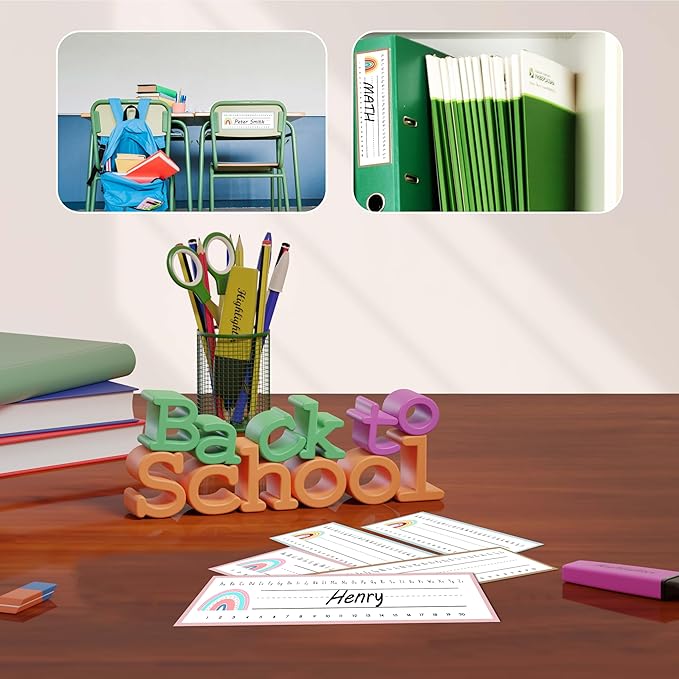 Name Tags for Classroom Cubbies, 30 Boho Rainbow Name Plates for Desks - Image 4
