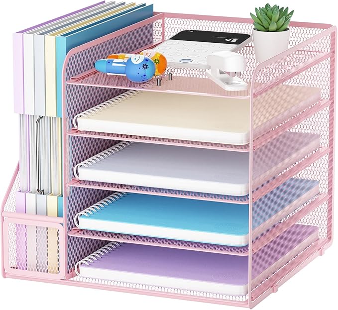 Marbrasse Desk Organizers and Accessories, 5-Tier Paper Letter Tray Organizer by Marbrasse