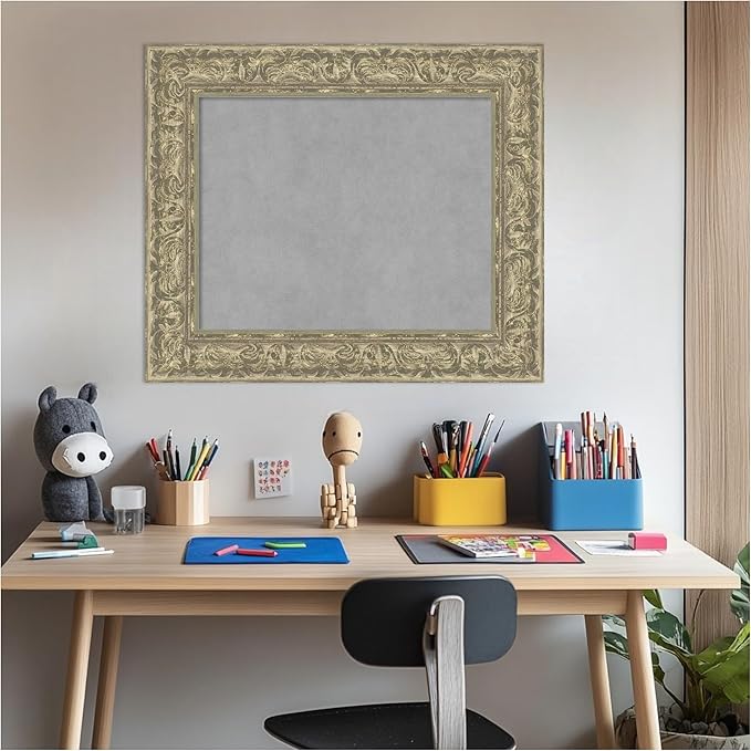 Amanti Art Silver Framed Magnetic Board 23x27 Small Vision Board - Image 5