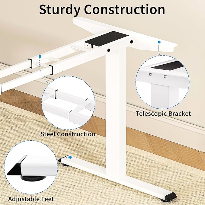 BIZUM Standing Desk Frame Dual Motor, Standing Desk Legs Up to 47.2", Computer - Image 4