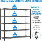 Homdox 5 Tier Heavy Duty Metal Wire Shelving - Image 5