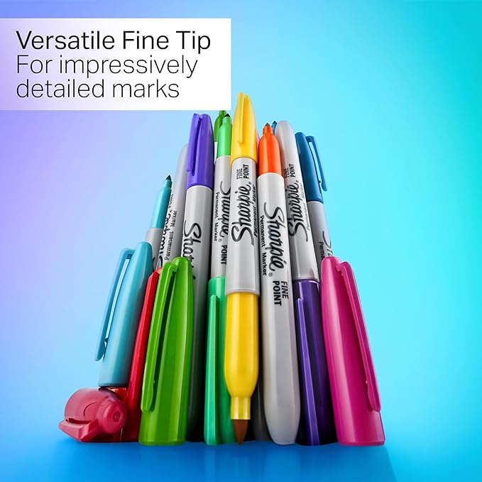 Sharpie Glam Pop Permanent Markers Fine Tip Marker Set Coloring Art Drawing - Image 4