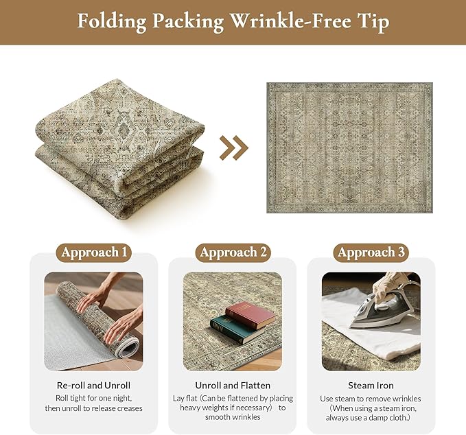GENIMO 2x3 Area Rugs for Living Room, Machine Washable Non Slip Vintage Rugs - Image 8