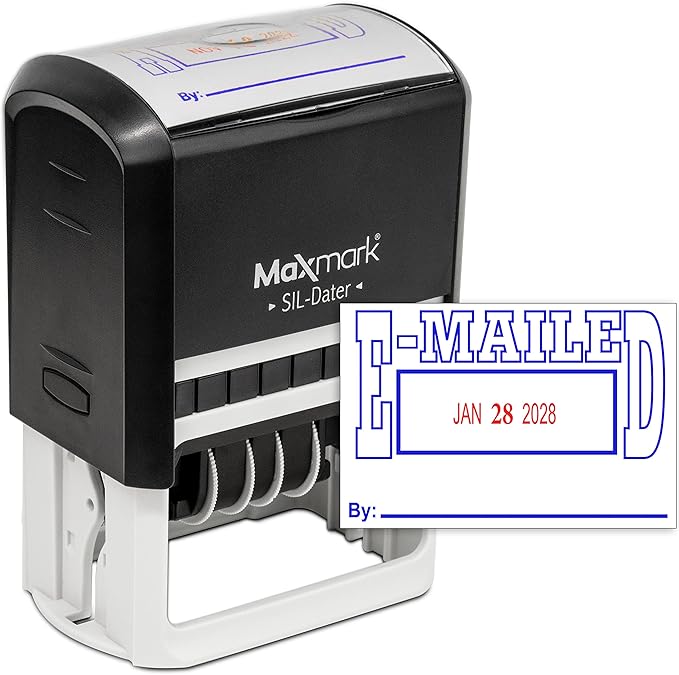 MaxMark Large Self-Inking Rubber Date Office Stamp by Maxmark
