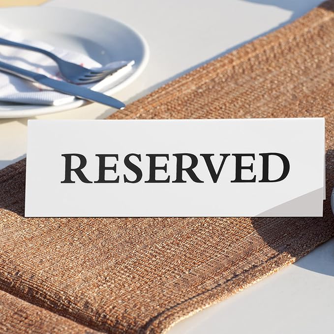 6 Pieces Plastic Reserved Table Sign Table Tent Wedding Guest Reservation Seat - Image 5