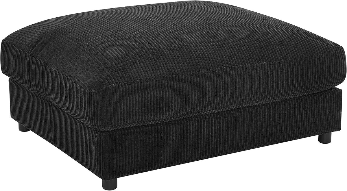 Mofolit 40" Corduroy Ottoman Oversized Upholstered Footrest (Black)