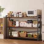 3 Tier Bookshelf 47.24" Width, Wood and Metal Etagere Bookcase, Vintage - Image 5