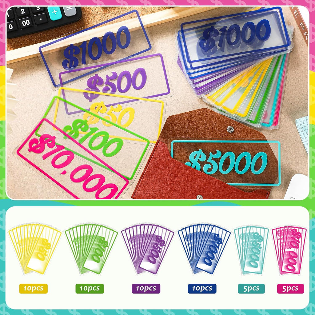 50 Pcs Cash Stuffing Placeholder for Envelopes Binder Pocket Cash Stuffing Placeholder Place Holder for 100 Envelopes Money Saving Challenge(Classic)