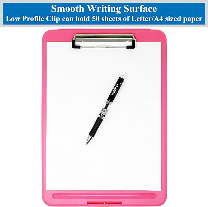 Think2Master Pink Plastic Storage Clipboard. | 25% Heavier & 25% Sturdier| - Image 4