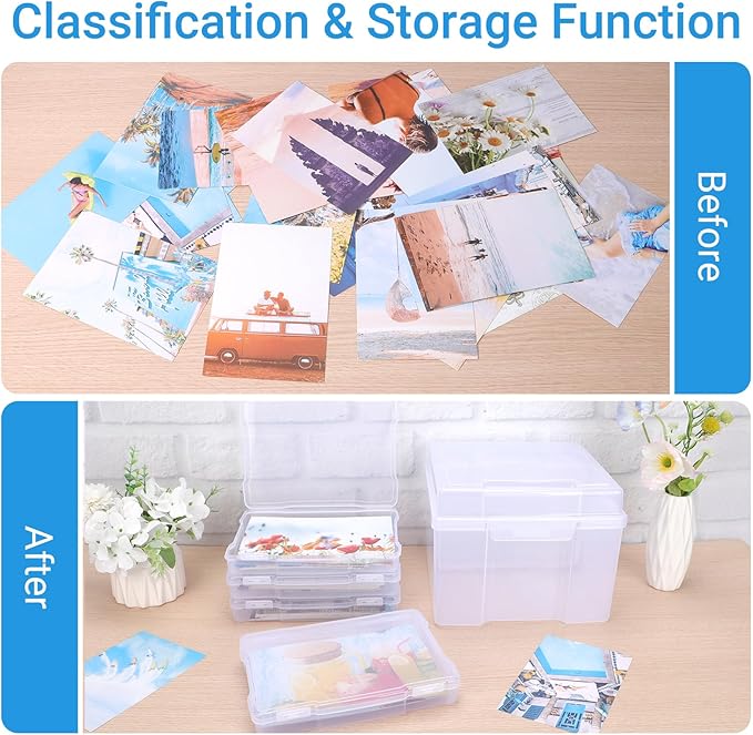 COSICS Photo Storage Box 5" x 7", Extra Large Transparent Plastic Photo - Image 6