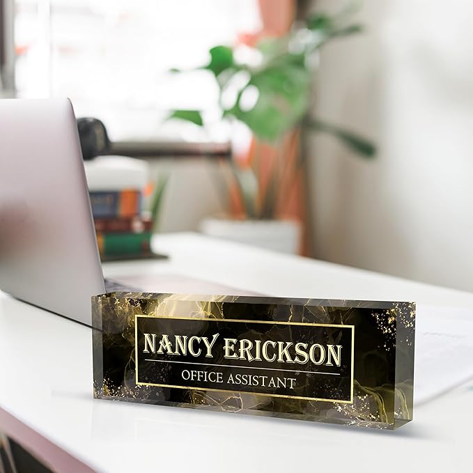 Personalized Name Plate for Desk, Custom Desk Name Plate, Acrylic Name Plate - Image 4