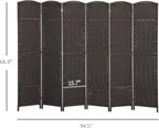 HOMCOM Room Divider, 6 Panel Folding Privacy Screen, 5.6' Tall Freestanding - Image 7