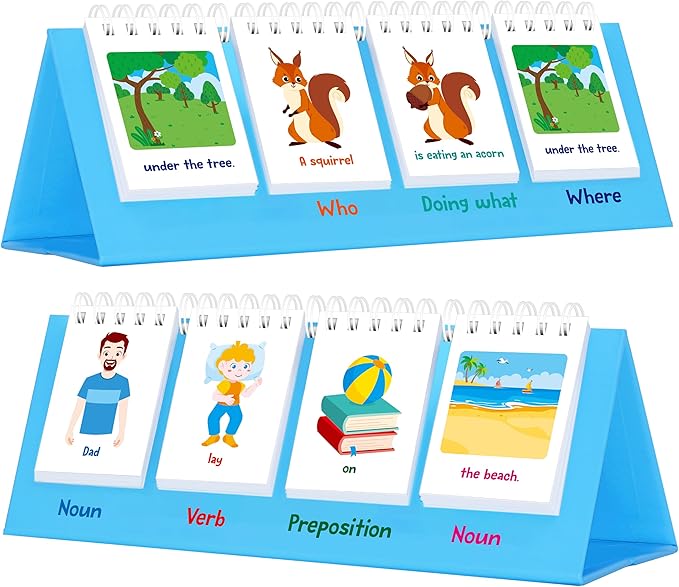 Sentence Flip Charts, 80 Double Sided Cards 40 Sentences, Learn Parts of Speech by SpriteGru