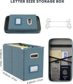 Oterri File Organizer Box with Lid, Hanging Filing File Box with Mesh Pocket - Image 2