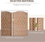 HOMCOM Room Divider, 3 Panel Folding Privacy Screen, 6FT Tall Portable Wicker - Image 4