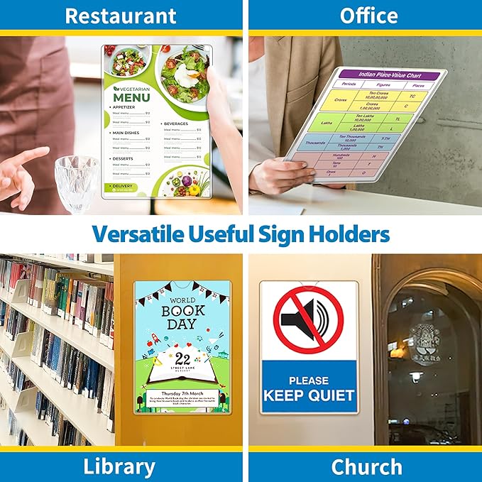 20 Pack Wall Sign Holder 8.5x11 Magnetic Plastic Sign Holder - Image 9