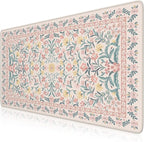 iCasso Pink Floral Desk Mat, Desk Pad, XXL Large Mouse Pad, Anti-Slip Big by iCasso