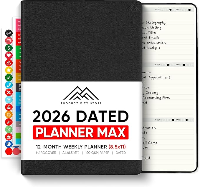Dated, 2026 Planner, 8.5" x 11" by PRODUCTIVITYSTORE