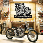 Custom US Flag Motorcycle Metal Signs Personalized Biker Name Sign Custom - Image 2