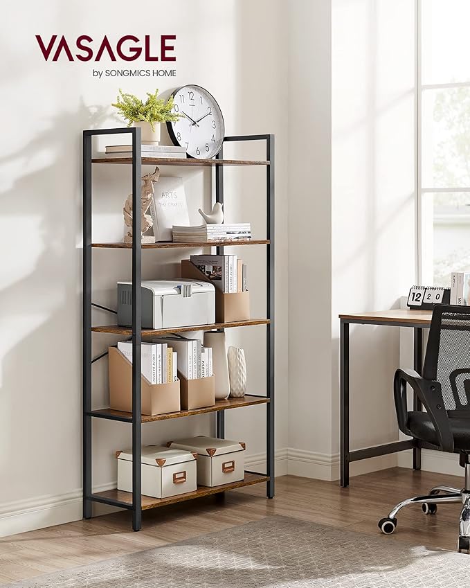 VASAGLE 5-Tier Bookshelf, Bookcase - Image 4