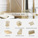 blu monaco | gold desk organizer set with shown in use
