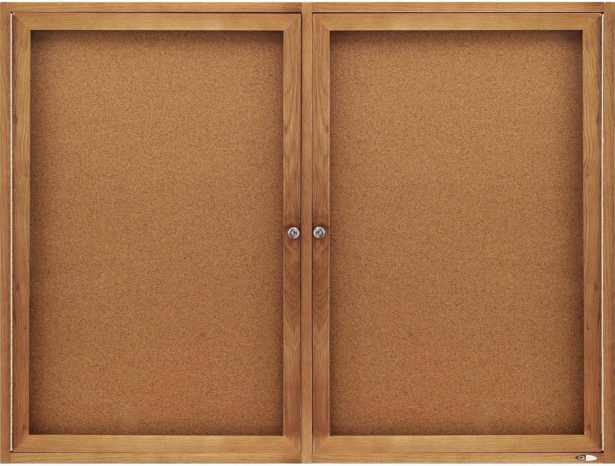Quartet Bulletin Board, 4' x 3' Enclosed Cork Notice Board, Lockable ...