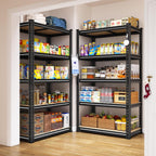 reibii 2 pack garage shelving,5 tier heavy duty, front angle view