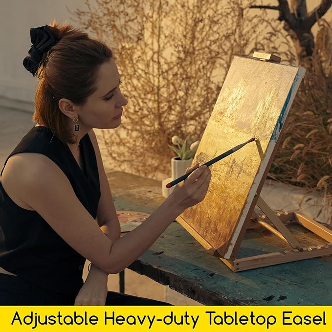 MEEDEN Heavy-Duty Tabletop Studio H-Frame Wooden Easel- Solid Beech Wood - Image 6
