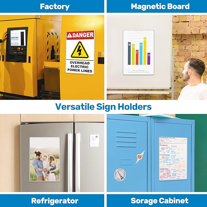 Magnetic Sign Holder 11 x 17, 20 Pack Rigid Magnetic Paper Holder Poster - Image 9