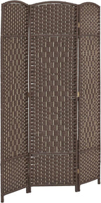 HOMCOM 3 Panel Room Divider, Hand-Woven Freestanding Wall Partition by HOMCOM