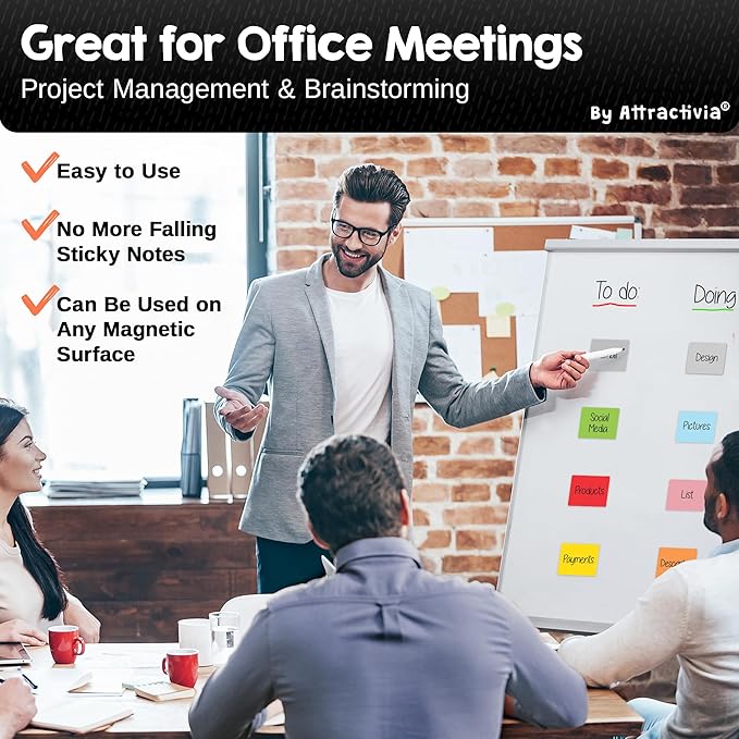 Attractivia Dry Erase Magnetic Labels, 2.8 x 1.8 in, Solid Colors, Colored - Image 5